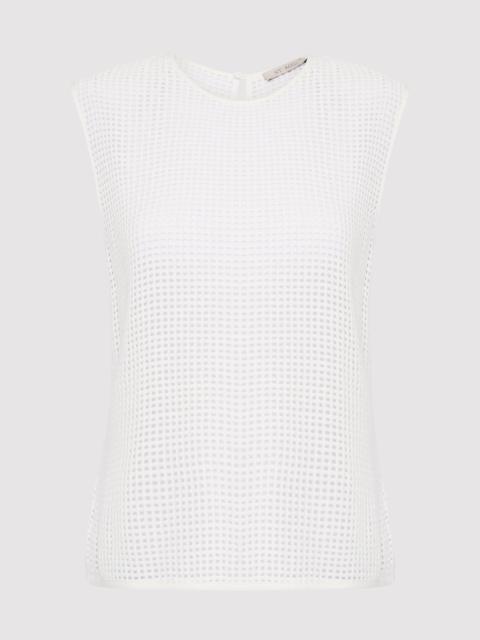 ST. AGNI Cotton Grid Shell Top - White