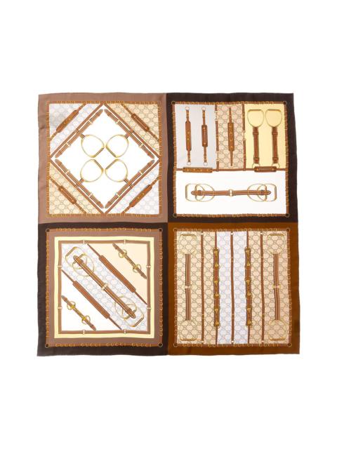 GUCCI Gucci Heritage Print Silk Scarf