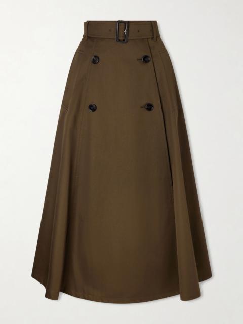 Burberry Belted Cotton Midi Skirt