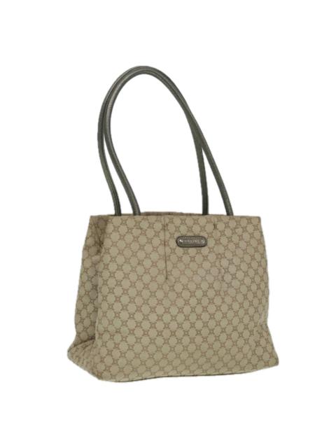 CELINE CELINE Macadam Canvas Shoulder Bag Beige Gold