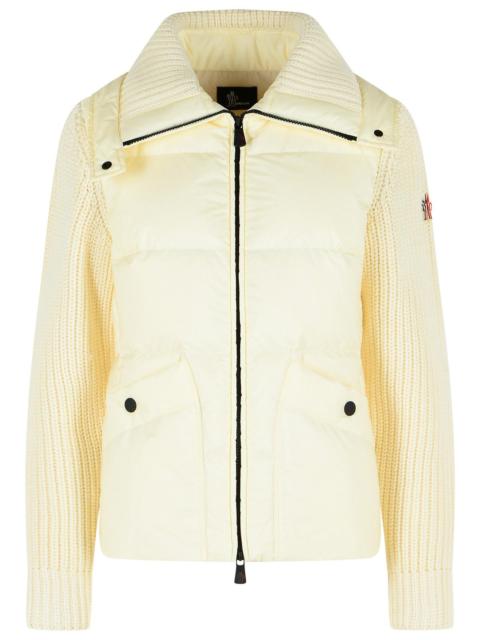 Moncler Grenoble Moncler Grenoble Padded Wool Cardigan With Ivory White Zip