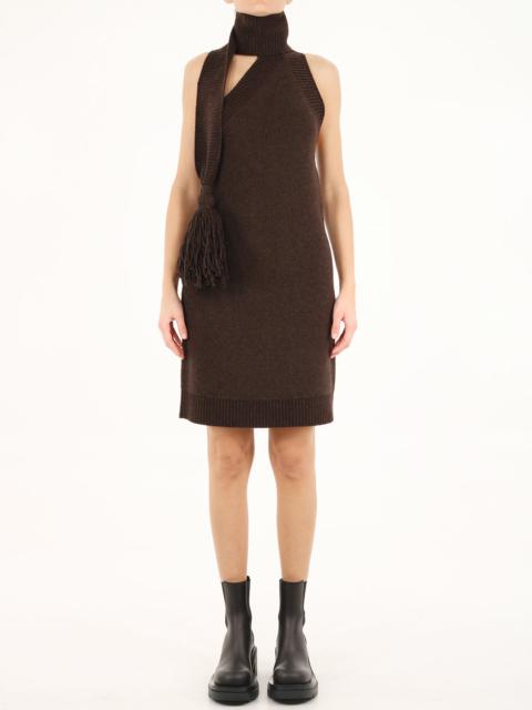 Bottega Veneta Brown One Shoulder Dress