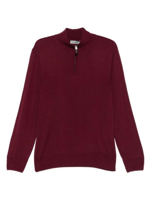 Canali high-neck zip-front sweater