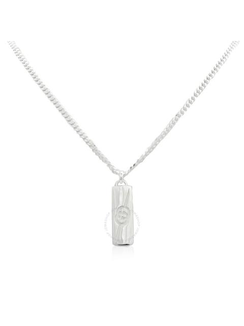 GUCCI Gucci Sterling Silver Diagonal Interlocking G Necklace