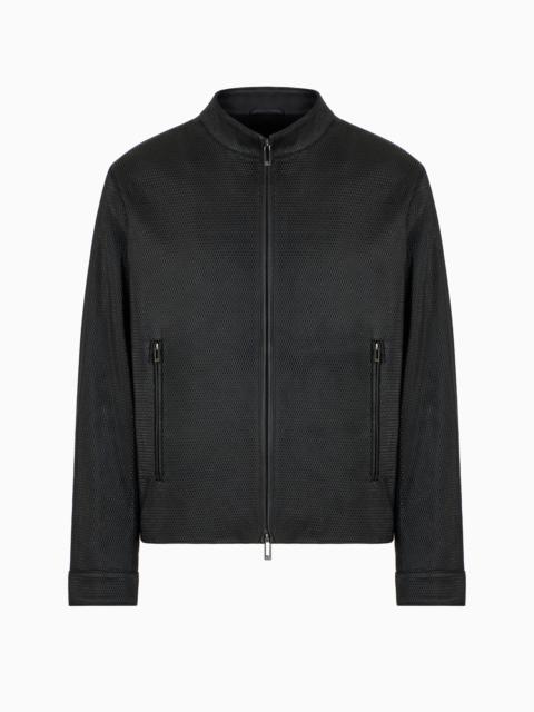 EMPORIO ARMANI BLOUSON IN SEMI-VEGETABLE TANNED, PERFORATED NAPPA LAMBSKIN