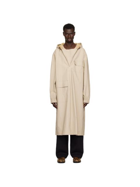 Dries Van Noten Beige Half-Zip Coat