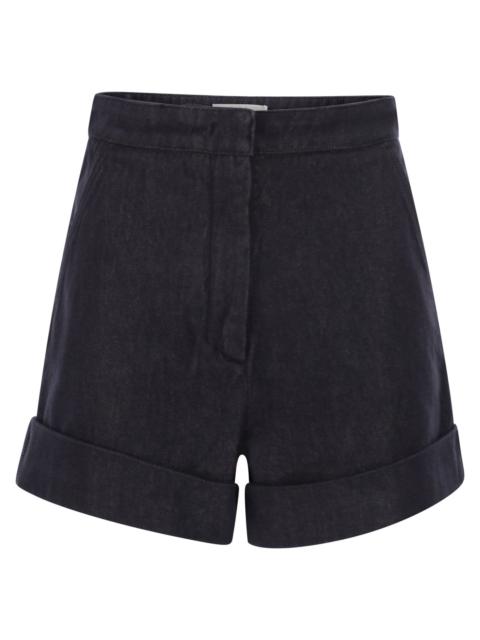 Max Mara Maxmara Women Mxmcalca - Denim-Effect Cotton Shorts