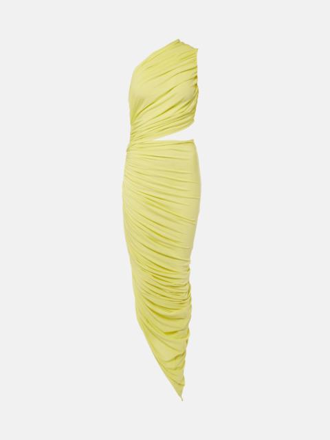 Alaïa Ruched cutout one-shoulder gown