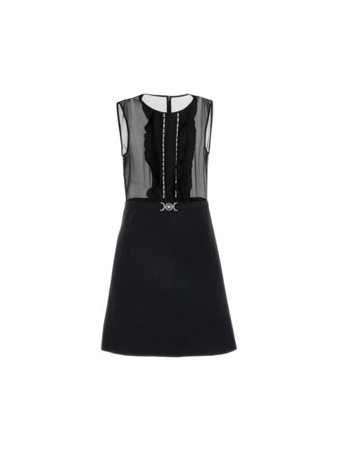 VERSACE VERSACE Black Georgette Midi Dress New And Authentic (Women'