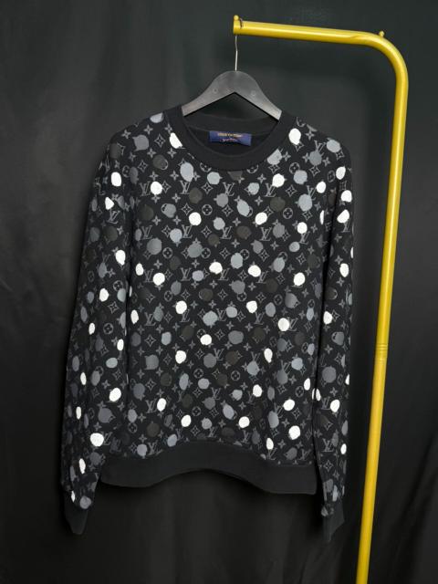 Louis Vuitton LV X Yayoi Kusama Collaboration Black Polka Dot All-Over Print Sweatshirt