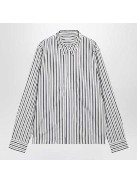 Dries Van Noten Dries Van Noten White Striped Cotton Shirt With Zip Men