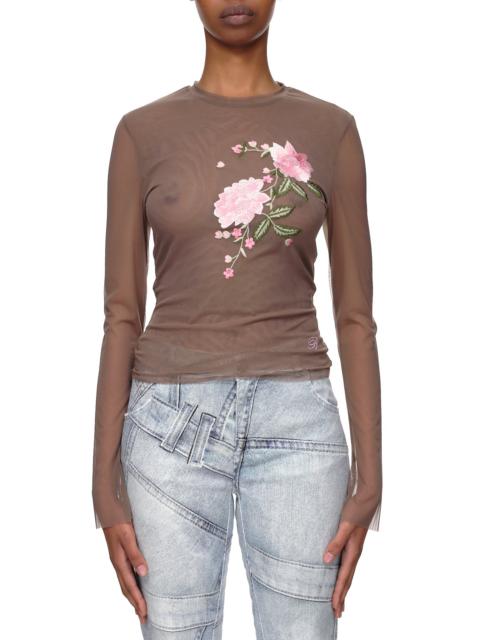 Blumarine Long Sleeve Embroidered Blouse