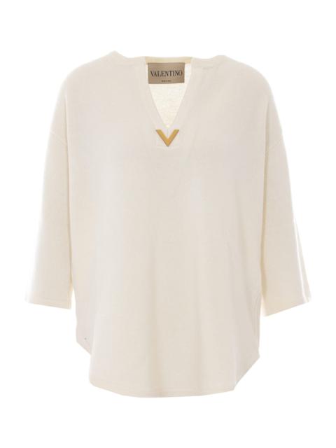 Valentino Sweater With V Logo Detail