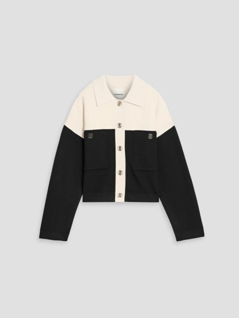 Sandro Two-tone knitted cardigan
