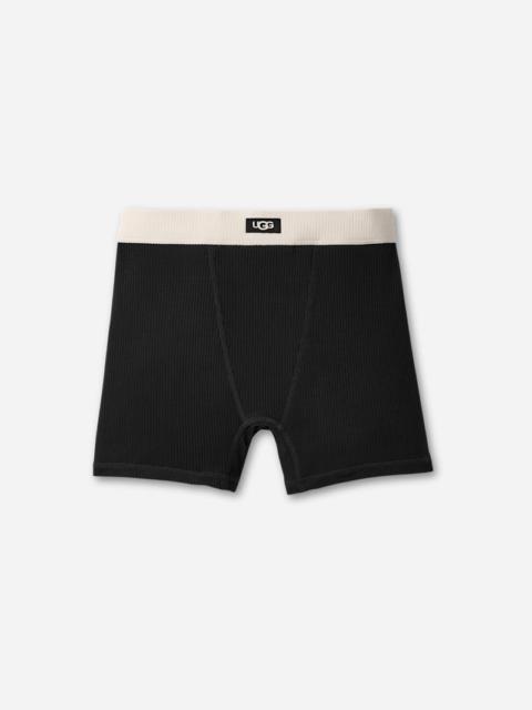 UGG ® Women's Alexiah Boy Short Rib LENZINGu2122 ECOVEROu2122 Viscose Blend Bottoms in Black/nimbus