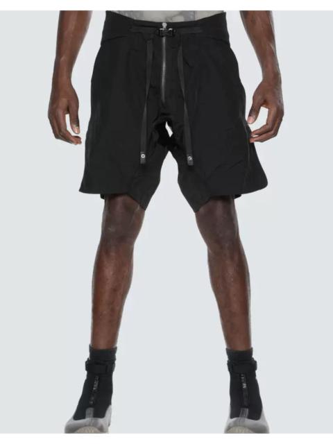 HAMCUS LPU/diagonal layer multied zipper split seam shorts/BK