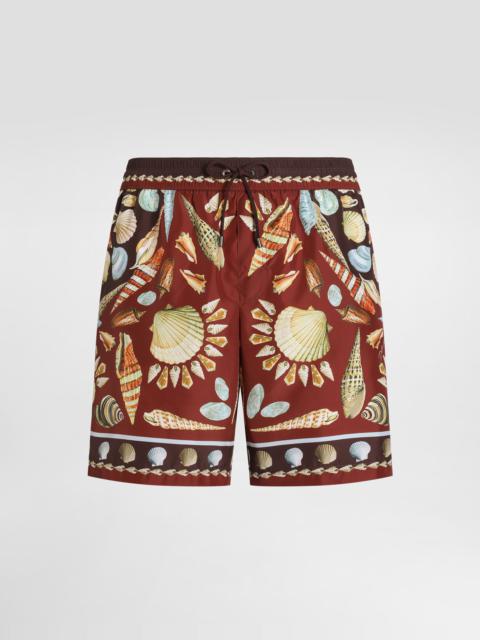 Dolce & Gabbana Shell-print medium swim boxer shorts