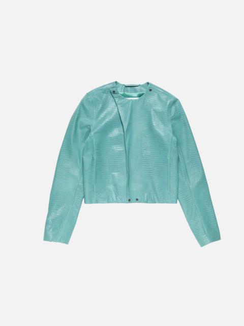 Acne Studios Lizard leather biker jacket - Azure Blue