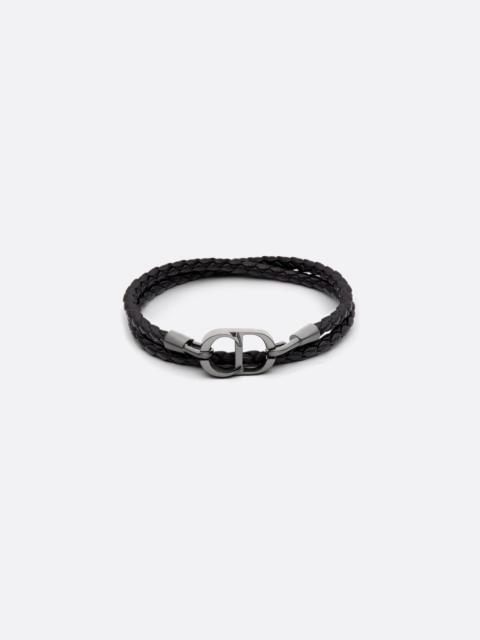 Dior CD Icon Braided Leather Double Bracelet