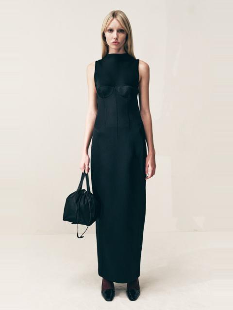 KHAITE Shoshanna Knit Maxi Dress black