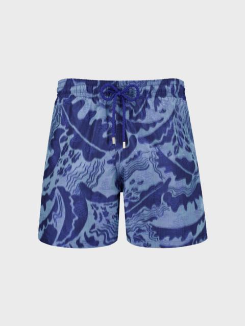 Vilebrequin Men Silk Swim Shorts Vagues - Vilebrequin x Maison BUCOL