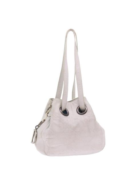Christian Dior Lady Dior Canage Shoulder Bag Leather White