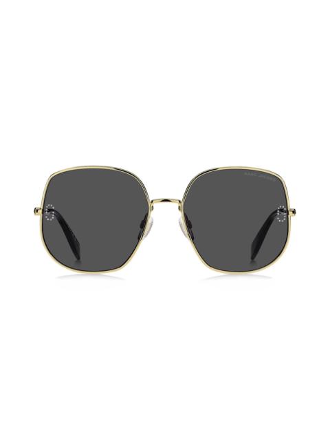Marc Jacobs Marc Jacobs 59mm Square Sunglasses in Gold/Grey at Nordstrom
