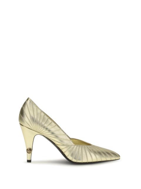 VERSACE Versace Metallic Leather Pumps Light Gold