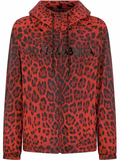 Dolce & Gabbana leopard-print hooded jacket
