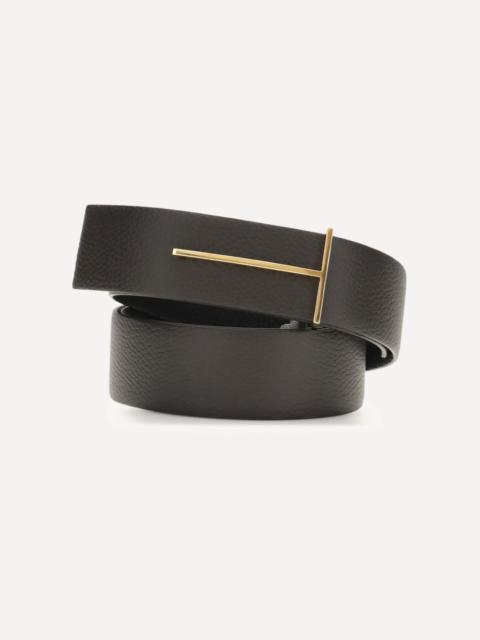 TOM FORD Grain Leather Slim T reversible Belt