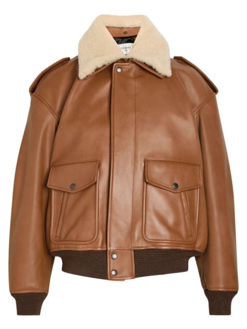 SAINT LAURENT Saint Laurent Detachable-collar Shearling and Leather Jacket