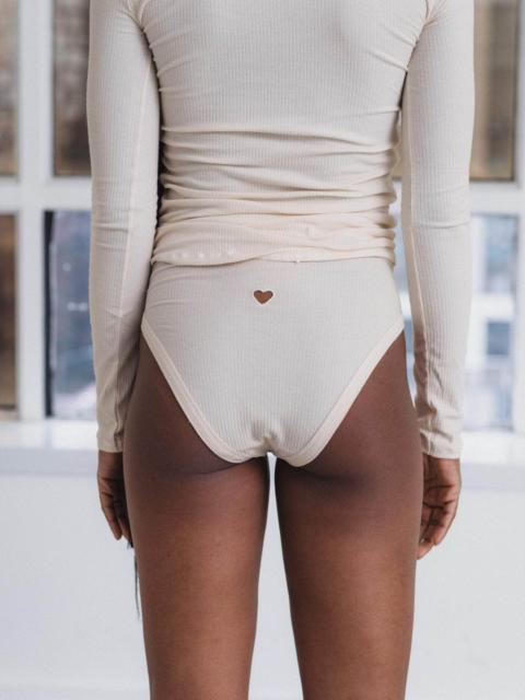 BASERANGE Heart Highwaist Bell Pants - Fine Organic Cotton Rib