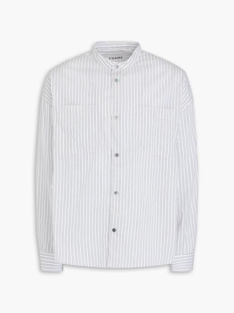 FRAME Striped cotton-poplin shirt