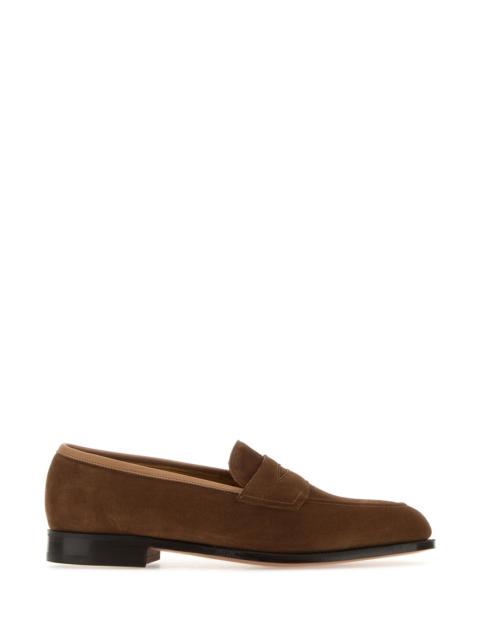 EDWARD GREEN Brown suede Piccadilly loafers