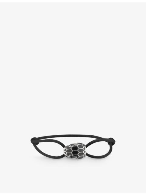 BVLGARI Serpenti Forever 18ct yellow-gold plated brass and cord bracelet