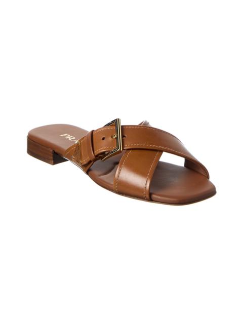 Prada Prada Crisscross Leather Sandal