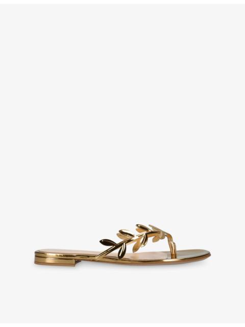 Gianvito Rossi Leaf Leather Sandals