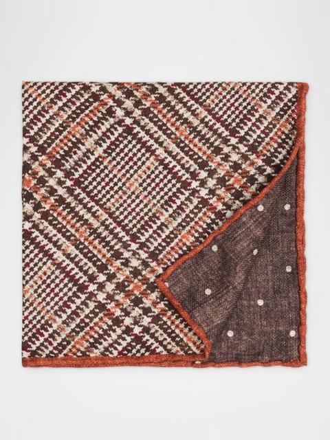 Brunello Cucinelli Men's Tartan Check Silk Pocket Square