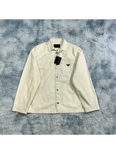 Prada Prada distressed garment-dyed denim jacket