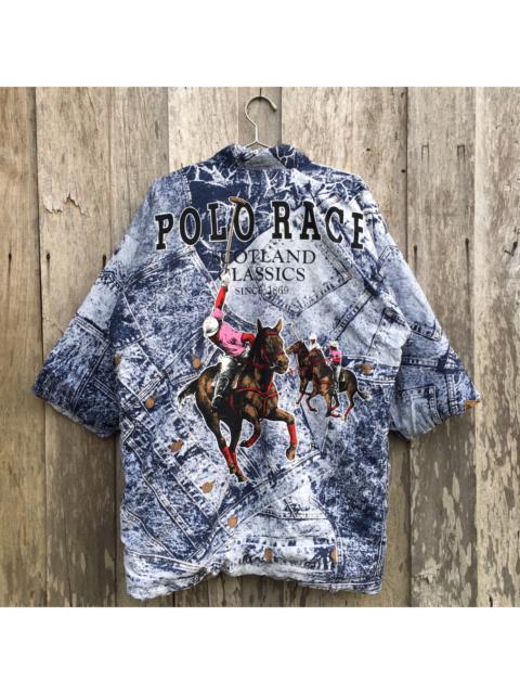 Other Designers Vintage - Japanese Kimono Polo Race Animated Big Logo