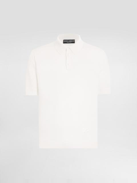Dolce & Gabbana Satin silk polo shirt