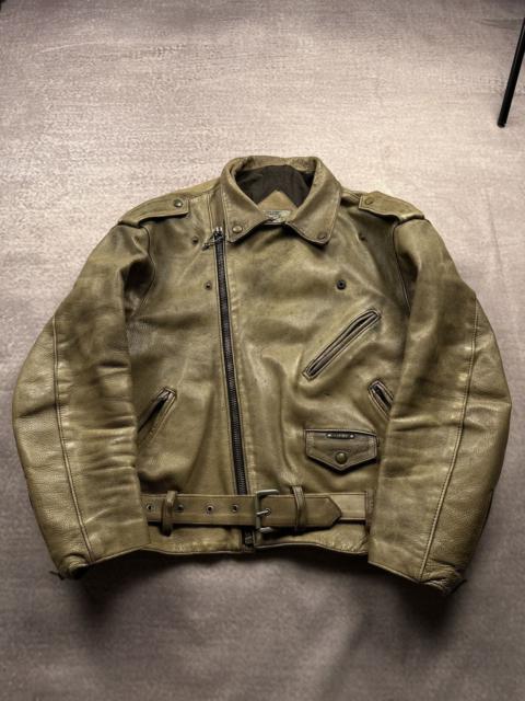 Schott Vintage Schott Avirex Style Punk Leather Bomber Zip Jacket