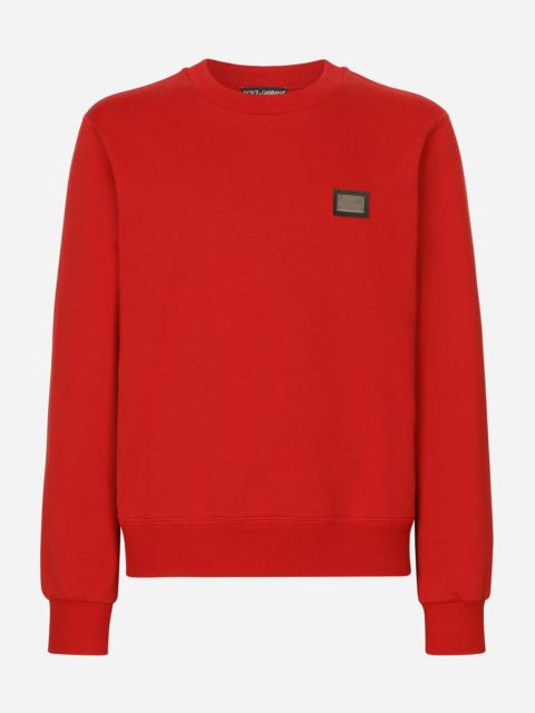 Dolce & Gabbana Jersey sweatshirt with branded tag