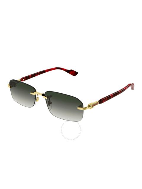 GUCCI Gucci Gold/Havana Rectangular Men's Sunglasses GG1221S 006 56