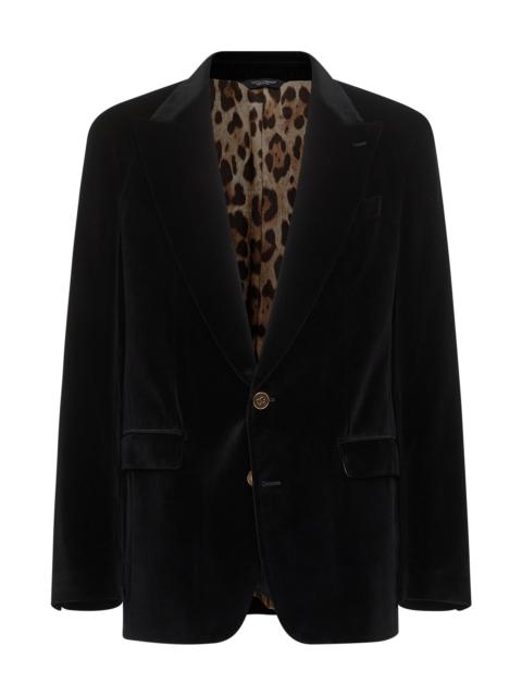 Dolce & Gabbana Dolce & Gabbana Men Black Velvet Sicilia Light Single-Breasted Blazer