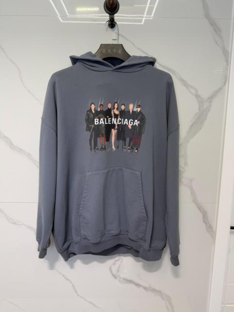 BALENCIAGA Balenciaga Grey-Blue Band Hoodie