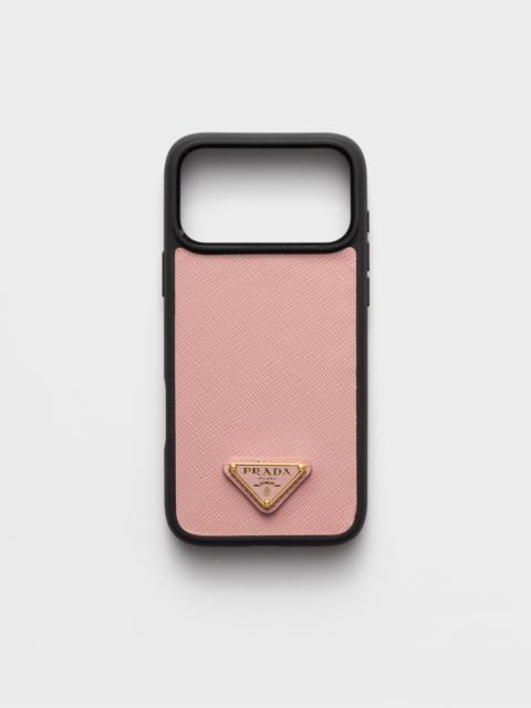 Prada Saffiano leather case for iPhone 17 Pro