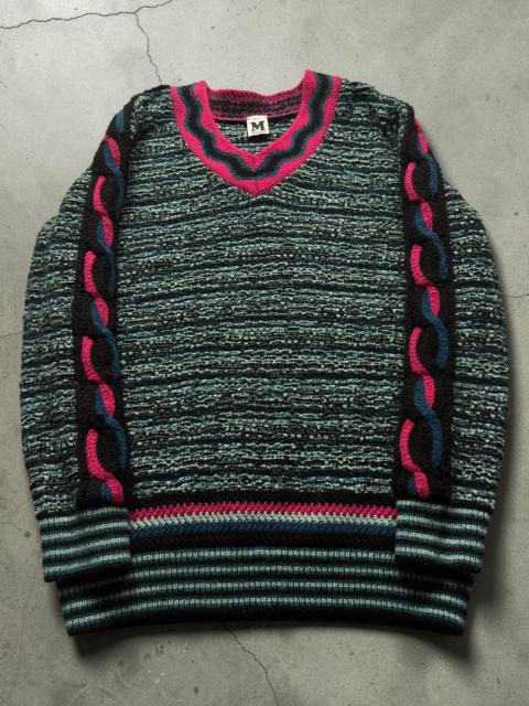 Missoni Vintage Missoni Wool Cable Knit Sweater V Neck Oversized
