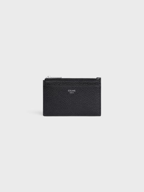 CELINE Zipped Card Holder IN GRAINED CALFSKIN