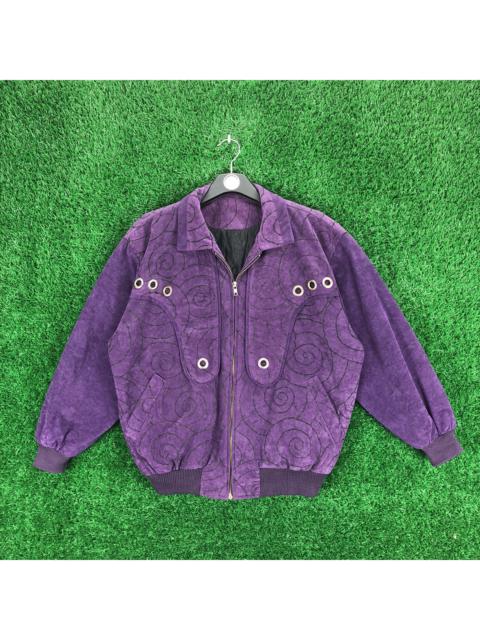 Other Designers Japanese Brand - Vintage 80's Velvet Bomber Style Jacket Quilted Lining